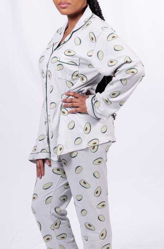 Ensemble Pyjama Imprimé Avocat : Gris
