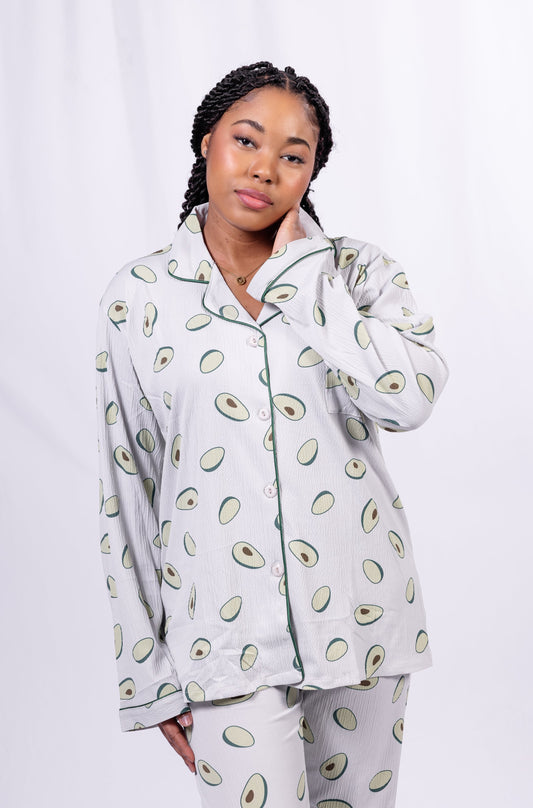 Ensemble Pyjama Imprimé Avocat : Gris