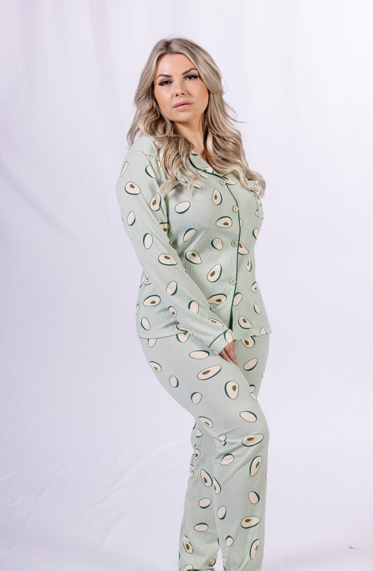 Ensemble Pyjama imprimé Avocat : Vert