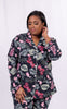 Ensemble Pyjama Imprimé Palme : Bleu