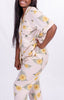 Ensemble Pyjama Imprimé Fleur : Jaune