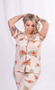 Ensemble Pyjama Imprimé Fleur : Orange Citrouille