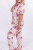 Ensemble Pyjama Imprimé Fleur : Rose Fushia