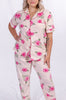 Ensemble Pyjama Imprimé Fleur : Rose Fushia