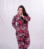 Ensemble Pyjama Imprimé Fleur : Rouge Bourgogne