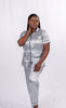 Ensemble Pyjamas Satin Bleu