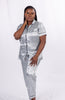 Ensemble Pyjamas Satin Bleu