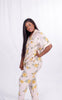 Ensemble Pyjama Imprimé Fleur : Jaune