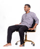 Ensemble de pyjama Henley à col noir et pantalon 100 % coton, 2 pièces