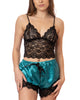 Aurora : Ensemble Camisole et Short Écourté en Satin avec Dentelle