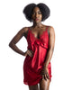 Lady in red : Ensemble Nuisette et Kimono en Satin et Dentelle