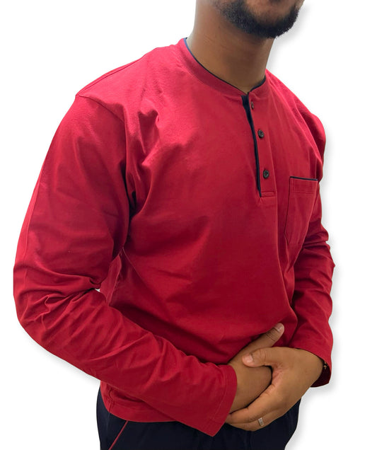 Ensemble de pyjama Henley à manches longues, 2 pièces