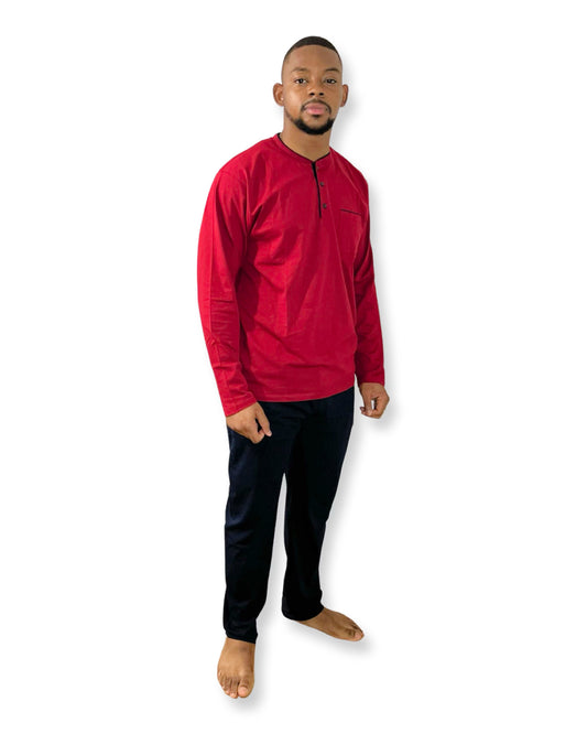 Ensemble de pyjama Henley à manches longues, 2 pièces