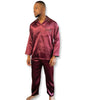 Ensemble pyjama en satin de polyester et peignoir, 3 pièces
